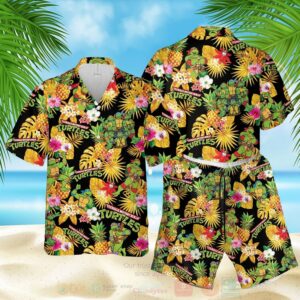 Teenage Mutant Ninja Turtles Black-Yellow Hawaiian Shirt