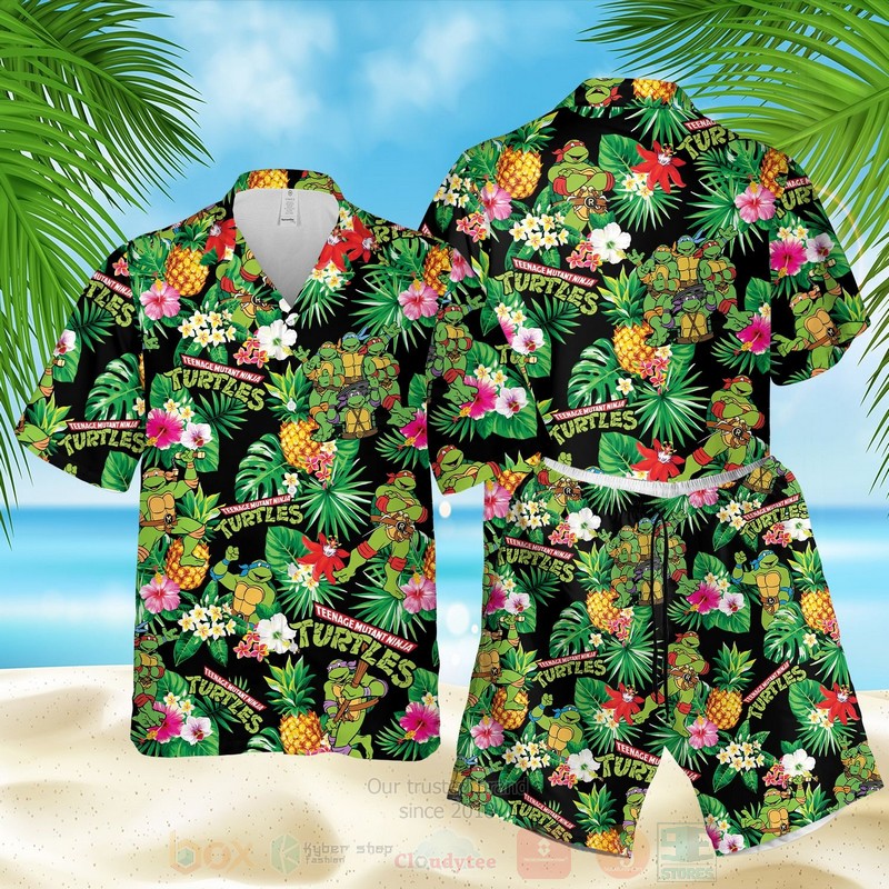 Teenage Mutant Ninja Turtles Black Hawaiian Shirt Teenage Mutant Ninja Turtles Black Hawaiian Shirt