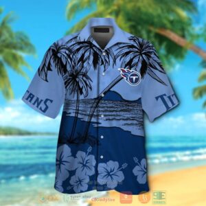 Tennessee Titans Hibiscus Navy Hawaiian Shirt And Shorts