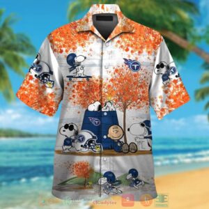 Tennessee Titans Snoopy Charlie Brown Autumn Hawaiian Shirt And Shorts