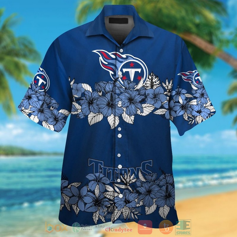 Tennessee Titans Blue Tropical Plants Navy Hawaii Shirt Tennessee Titans Blue Tropical Plants Navy Hawaii Shirt