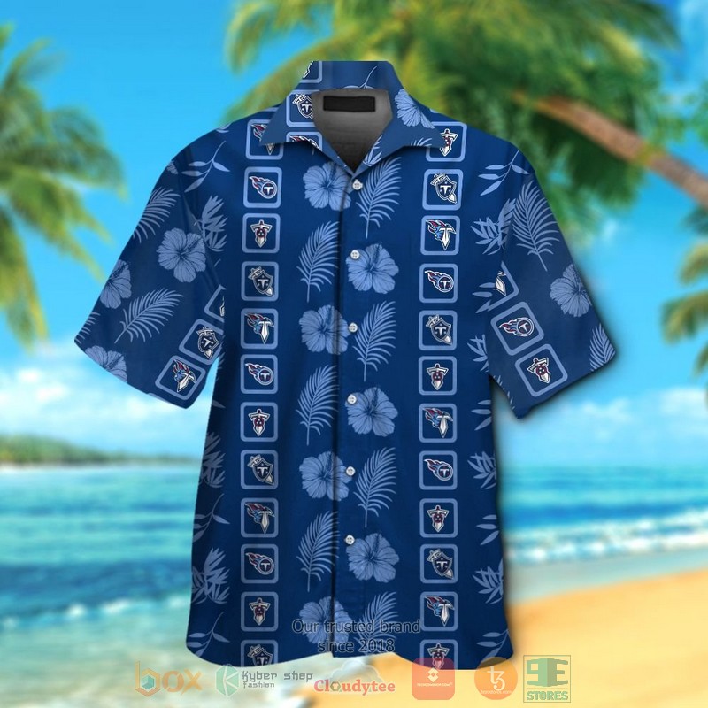 Tennessee Titans Logo Blue Hibiscus Navy Hawaiian Shirt And Shorts Tennessee Titans Logo Blue Hibiscus Navy Hawaiian Shirt And Shorts