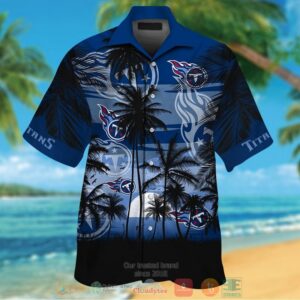 Tennessee Titans Palm Tree Blue Black Hawaii Shirt
