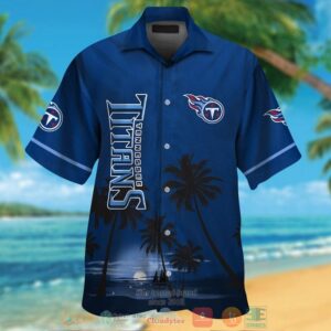 Tennessee Titans Palm Trees Dark Blue Hawaii Shirt