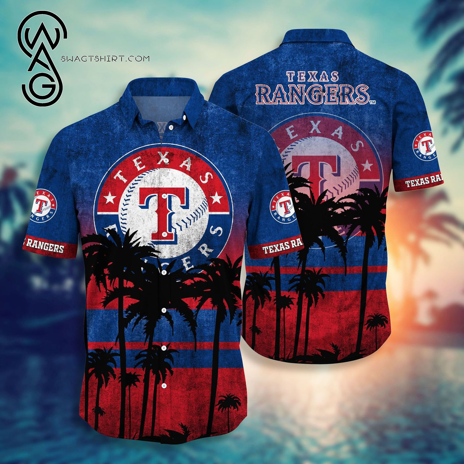 Texas Rangers Baseball Team Combo Hawaiian Shirt And Shorts Texas Rangers Baseball Team Combo Hawaiian Shirt And Shorts