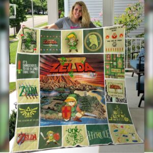 The Legend Of Zelda Ver 2 Quilt Blanket - Perfect Gift For Your Beloved Premium Quilt Blanket Size Throw