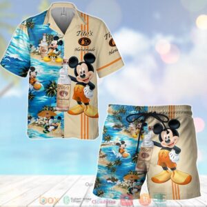 TitoS Handmade Vodka Mickey Mouse On The Beach 3D Hawaiian Shirt