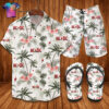 Tropical Ac Dc Rock Band Full Print Hawaiian Shirt Beach Shorts And Flip Flops