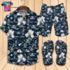 Tropical Aerosmith Full Print Hawaiian Shirt Beach Shorts And Flip Flops