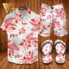 Tropical Floral Slayer Rock Band Hawaiian Shirt Beach Shorts And Flip Flops