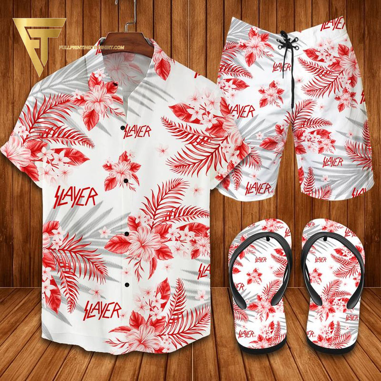 Tropical Floral Slayer Rock Band Hawaiian Shirt Beach Shorts And Flip Flops Tropical Floral Slayer Rock Band Hawaiian Shirt Beach Shorts And Flip Flops