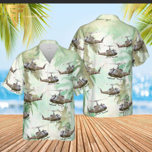 Tropical Us Army Uh-1 Huey All Over Print Hawaiian Shirts And Beach Shorts