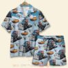 Trucker Truck And Angry Convoy Duck Pattern Hawaiian Shirt