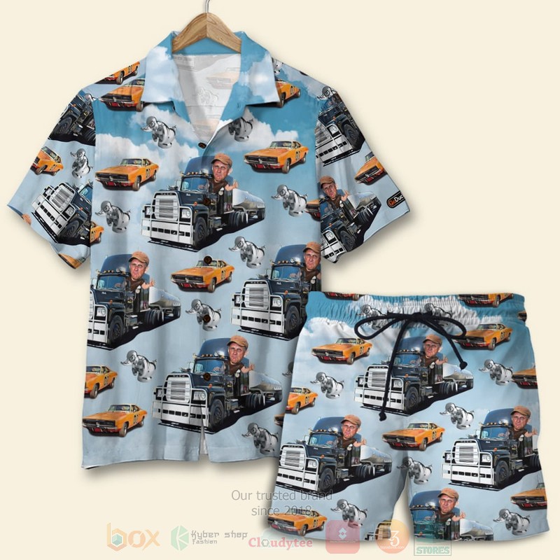 Trucker Truck And Angry Convoy Duck Pattern Hawaiian Shirt