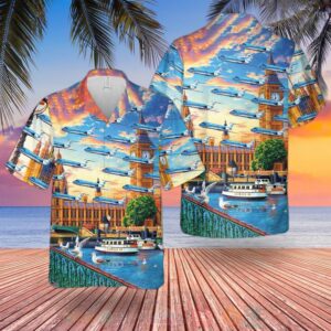 Uk Airlines Klm Uk Fokker 100 Hawaiian Shirt