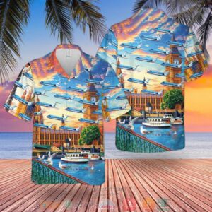 Uk Airlines Klm Uk Fokker 100 Hawaiian Shirt
