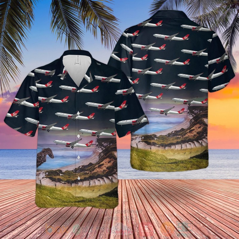 Uk Airlines Virgin Atlantic Airbus A330-300 Hawaiian Shirt Uk Airlines Virgin Atlantic Airbus A330-300 Hawaiian Shirt