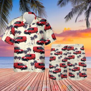 Uk Royal Mail Van Palm Tree Hawaiian Shirt