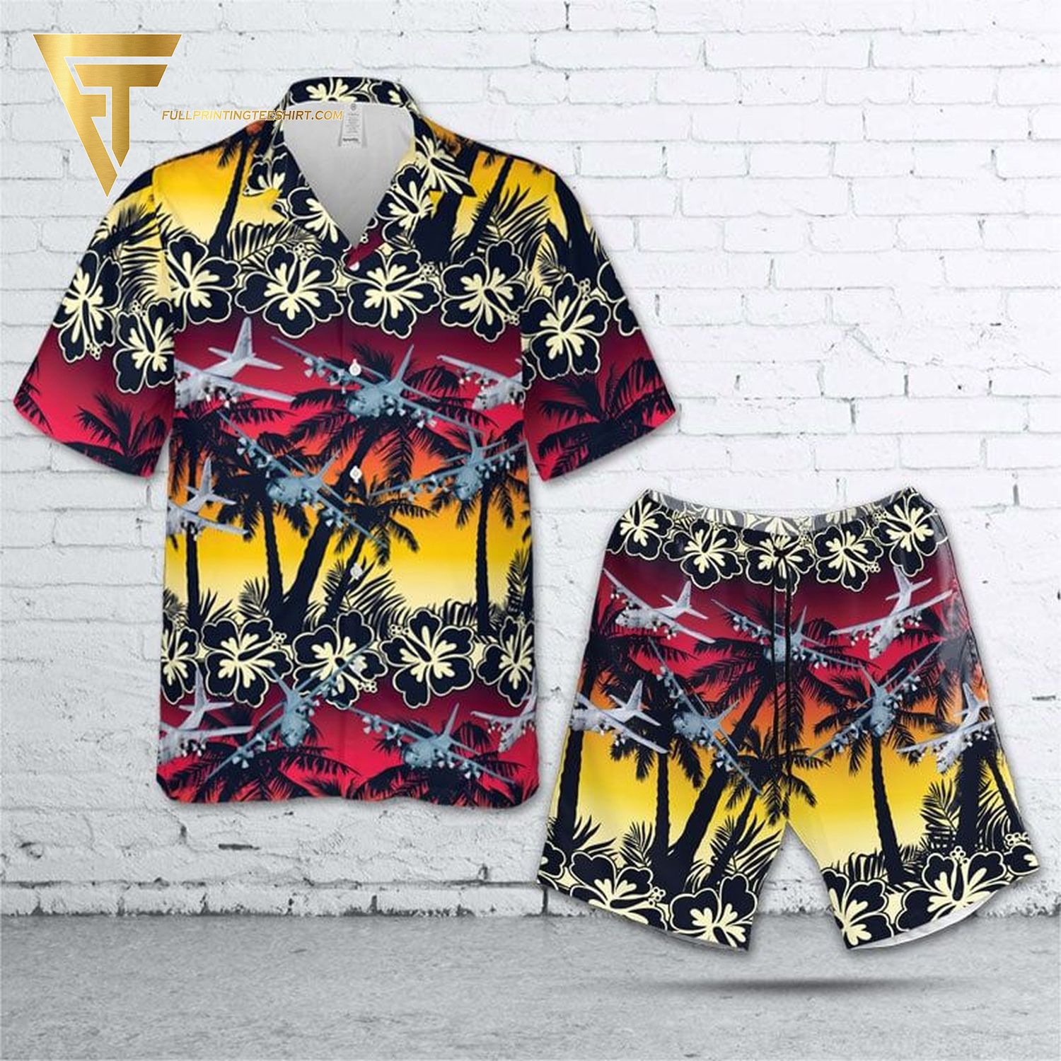 Us Air Force Lockheed Ac-130 All Over Print Hawaiian Shirts And Beach Shorts Us Air Force Lockheed Ac-130 All Over Print Hawaiian Shirts And Beach Shorts