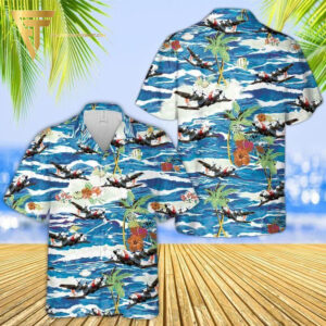 Us Coast Guard Hc-130 Hercules All Over Print Hawaiian Shirts And Beach Shorts