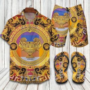Versace Flip Flops And Combo Hawaii Shirt Shorts