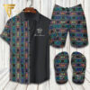 Versace Logo Colorful Hawaiian Shirt Beach Shorts And Flip Flops
