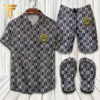 Versace Monogram Hawaiian Shirt Beach Shorts And Flip Flops