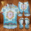 Versace Ocean And Flower Hawaiian Shirt Beach Shorts And Flip Flops