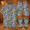 Versace Retro Logo Hawaiian Shirt Beach Shorts And Flip Flops
