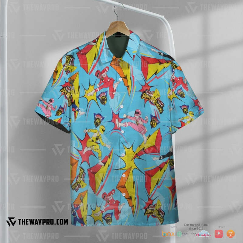 Vintage Mighty Morphin Power Rangers Hawaiian Shirt Vintage Mighty Morphin Power Rangers Hawaiian Shirt