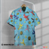 Vintage Mighty Morphin Power Rangers Light Blue Hawaiian Shirt