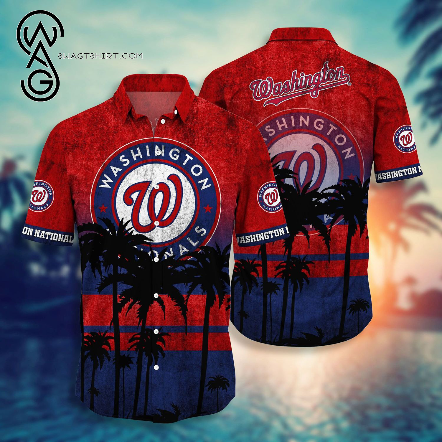 Washington Nationals Baseball Team Combo Hawaiian Shirt And Shorts Washington Nationals Baseball Team Combo Hawaiian Shirt And Shorts