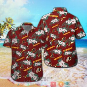 Washington Redskins Hibiscus Flowers Hawaiian Shirt