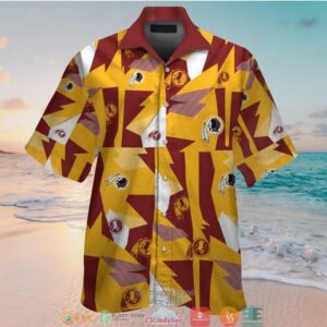 Washington Redskins Red Yellow Pattern Hawaiian Shirt