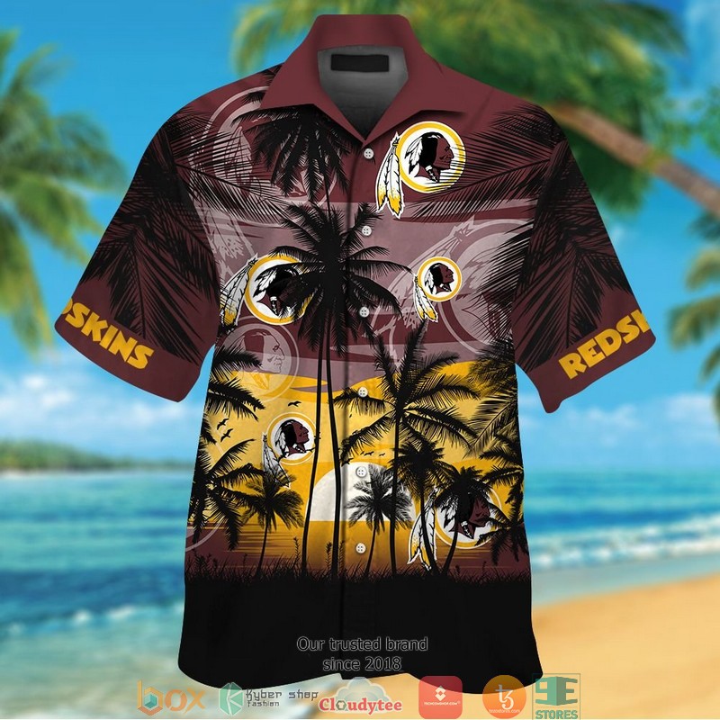 Washington Redskins Sunset Hawaiian Shirt Washington Redskins Sunset Hawaiian Shirt