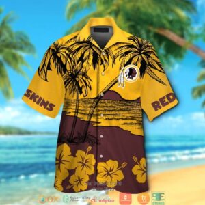 Washington Redskins Coconut Island Hibiscus Hawaiian Shirt