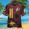 Washington Redskins Coconut Island Night Moon Hawaiian Shirt