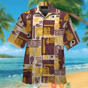 Washington Redskins Fish Pineapple Pattern Hawaiian Shirt