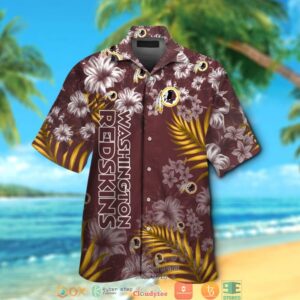 Washington Redskins Hibiscus Leaf Hawaiian Shirt
