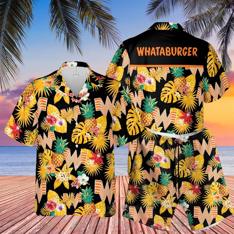 Whataburger Black-Yellow Hawaiian Shirt Whataburger Black-Yellow Hawaiian Shirt