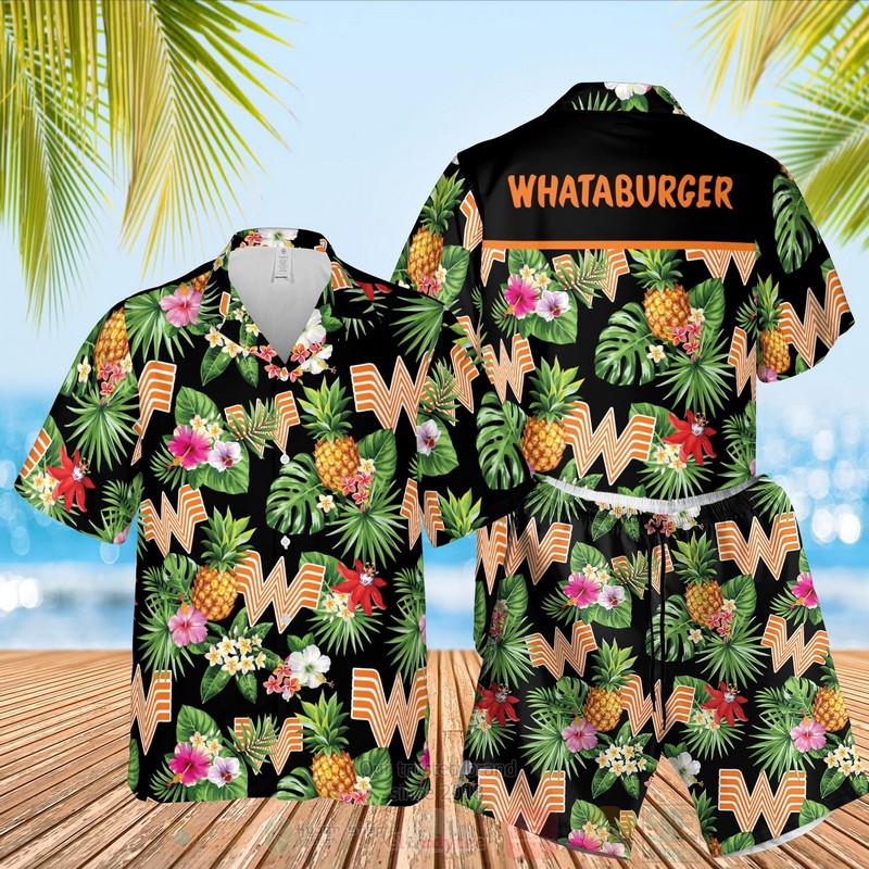 Whataburger Black Hawaiian Shirt Whataburger Black Hawaiian Shirt