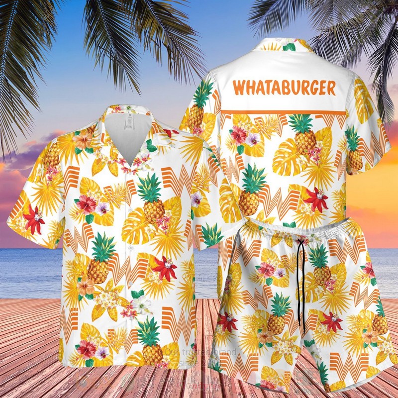Whataburger Pineapple Yellow Hawaiian Shirt Whataburger Pineapple Yellow Hawaiian Shirt