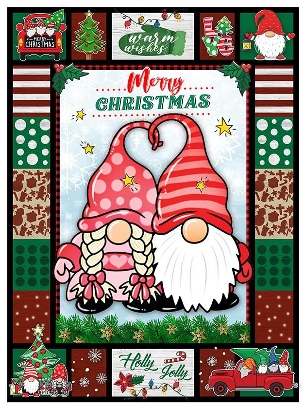 Xmas Quilt Merry Christmas Gnomes Premium Quilt Blanket Size Throw Xmas Quilt Merry Christmas Gnomes Premium Quilt Blanket Size Throw