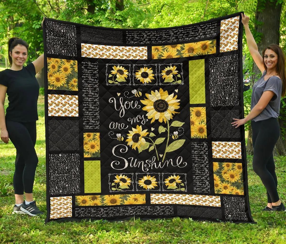 You Are My Sunshine Black Premium Quilt Blanket - Premium Quilt / Lap Blanket (45 X 50 Inches / 114 X 127 Cm) You Are My Sunshine Black Premium Quilt Blanket - Premium Quilt / Lap Blanket (45 X 50 Inches / 114 X 127 Cm)