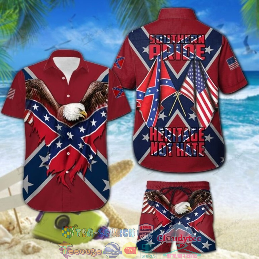 Southern Pride Heritage Not Hate Hawaiian Shirt And Shorts Southern Pride Heritage Not Hate Hawaiian Shirt And Shorts