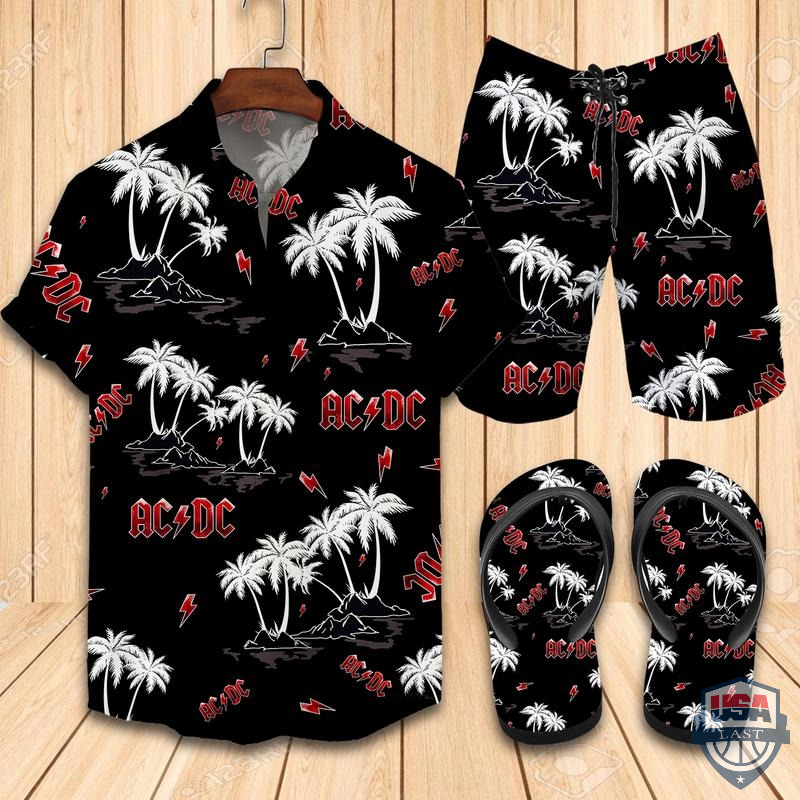 Ac Dc Hawaiian Shirt Beach Short And Flip Flops Ac Dc Hawaiian Shirt Beach Short And Flip Flops