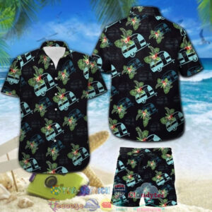 Camping Rv Caravan Hawaiian Shirt And Shorts