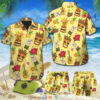 Bulldog Tropical Tiki Pineapple Hawaiian Shirt And Shorts