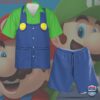 Mario Game Luigi Cosplay Hawaiian Shirts Beach Shorts