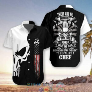Chef Proud Skull There Are No Shortcuts To Mastering My Craft Hawaiian Shirt And Shorts